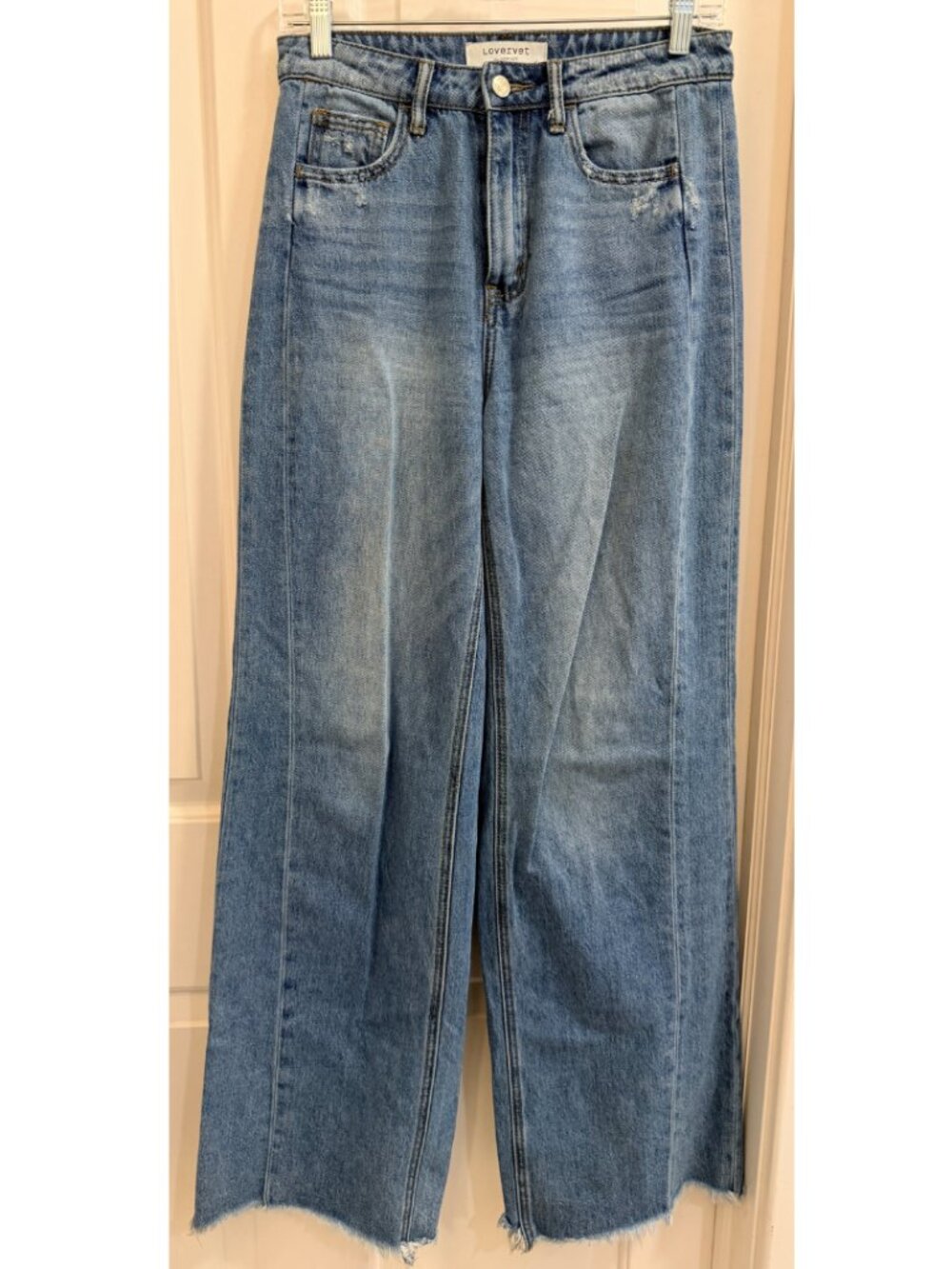 Lovervet by Vervet High Rise Wide Leg Raw Hem Jeans Size 26